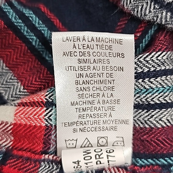 Natural Reflections Women's Button Front Flannel Shirt Navy Green Red Size XL - Picture 8 of 8
